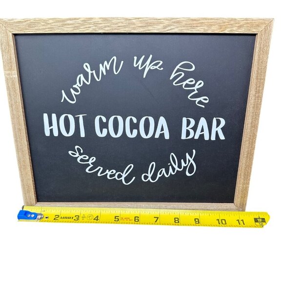 Hot Cocoa Bar Wall Sign 11x9 Rustic Chalkboard Look Daily Kitchen Decor Winter - Picture 9 of 11